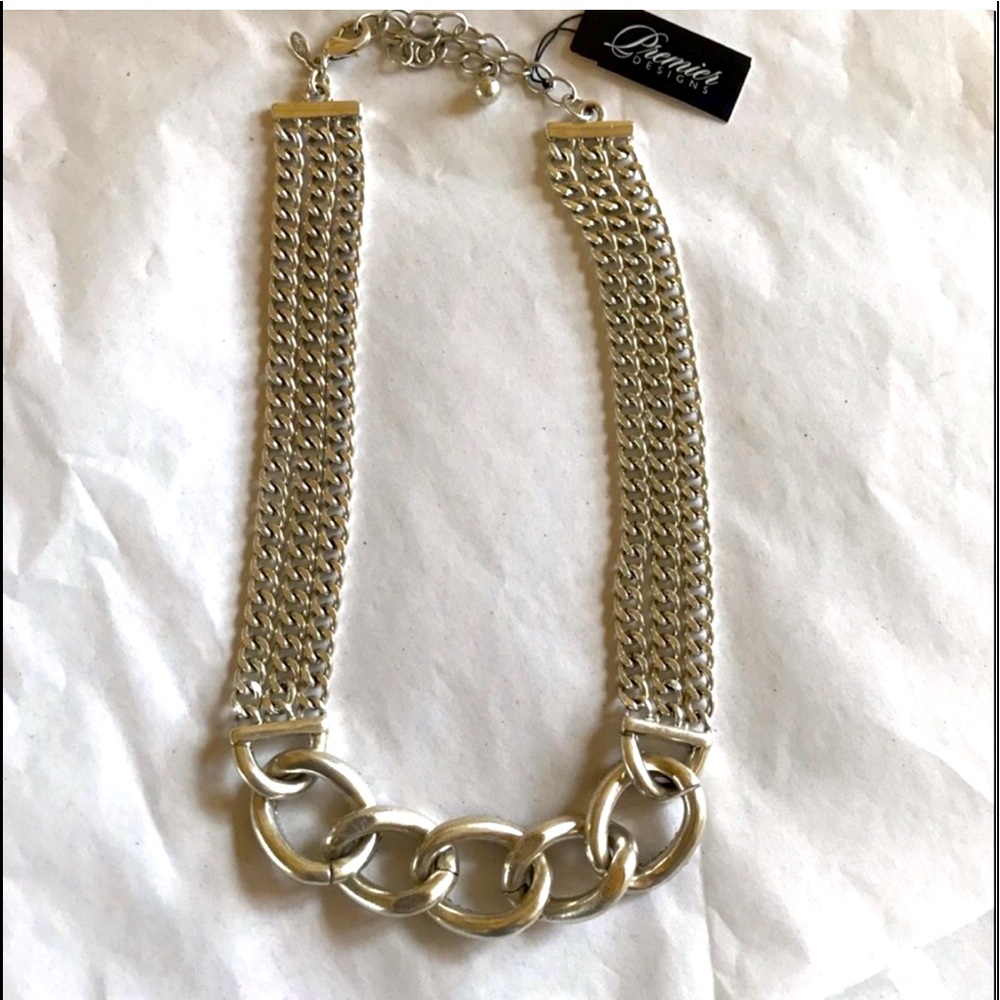 ❤️FIRM❤️. Premier Designs 18” Silver Link Necklace - Picture 4 of 6